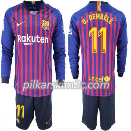 Koszulka FC Barcelona O. Dembele 11 Dziecięca Główna 2018-2019 - Koszulki Piłkarskie(L/S)